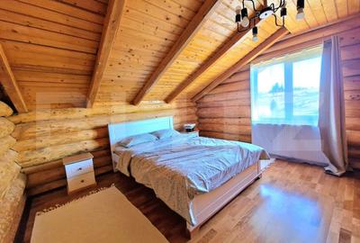 Cabana din lemn rotund, 140 mp utili, 1000mp teren - zona turistica Marisel - 10