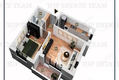 Apartament cu 2 camere în Chiajna