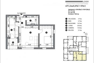 Apartament cu 2 camere semidecomandat în Freidorf - 12