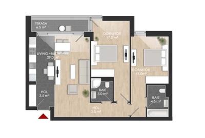 Apartament cu 3 camere semidecomandat în Străulești - 3