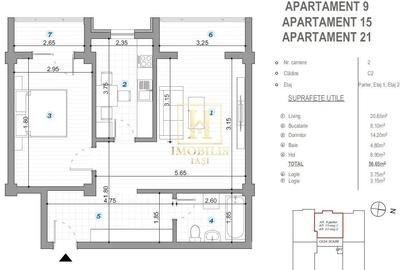 Apartament cu 2 camere decomandat în Popas Păcurari - 8
