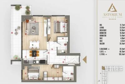 Apartament cu 3 camere decomandat în Titan - 2