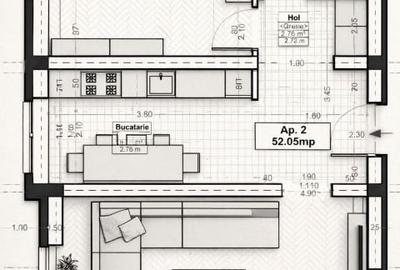 Apartament cu 2 camere decomandat, mobilat în Giroc - 1