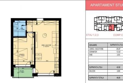 Apartament cu 2 camere decomandat în Popești-Leordeni