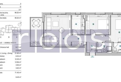 VANZARE APARTAMENT 3 CAMERE | STRAULESTI | 86MP | TERASA | COMPLEX NOU - 17