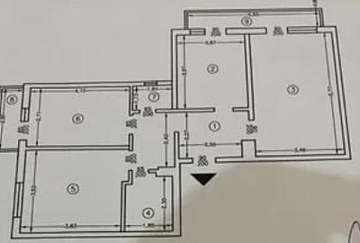 Apartament cu 3 camere decomandat, mobilat în Frumoasa