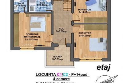 Casă cu 4 camere în Central - 2