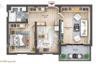 Apartament cu 2 camere decomandat în Aeroport - 8