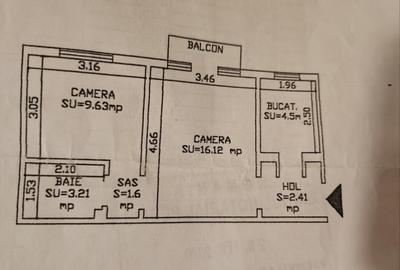 2 camere - Pacurari- Carrefur Express-  41 mp - liber- 72900 euro - 2