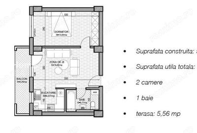 Apartament 2 camere 46 mp | Baneasa | Bloc nou | Mobilat si utilat | - 1