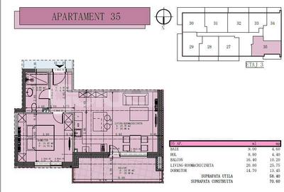 Apartament cu 2 camere în Nord