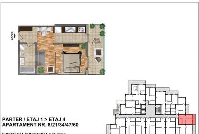 Garsoniera de vanzare bloc nou, zona Aurel Vlaicu 30 m - 1