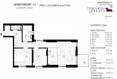 Apartament 3 camere, balcon, boxa, metrou Stefan cel Mare, bloc nou - 9