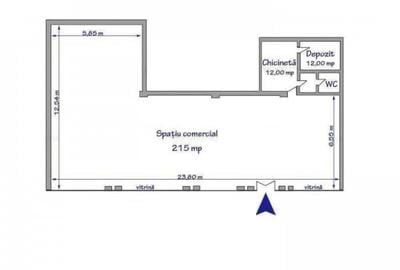 Spațiu comercial, 215 mp în Ultracentral