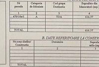 Teren de 617 mp, în Palazu Mare