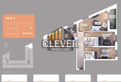 Apartament cu 4 camere decomandat în Titan - 2