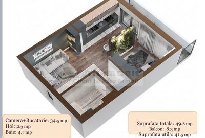 Apartament 2 camere semidecomandat, Copou Garden, 95.000 euro - 8