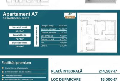 Apartament cu 3 camere semidecomandat în Torontalului - 1