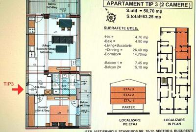 Apartament cu 2 camere în Lujerului - 23