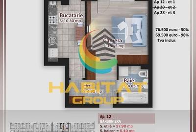 Theodor Pallady -Garsoniera, decomandata, 44 mp, etaj 1/3 - 4