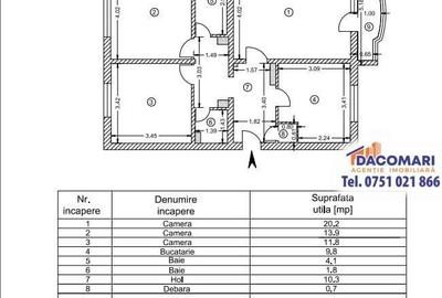 Apartament cu 3 camere decomandat în Micro 20 - 1
