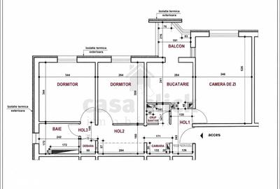 Apartament cu 3 camere decomandat în Piața Centrală