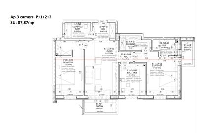 Apartament 3 camere de vânzare în proiectul rezidențial Smile – Etaj 3, 88 mp - 1