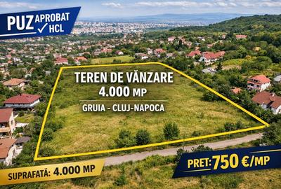 Teren Construcții intravilan de 4000 mp, în Gruia - 1