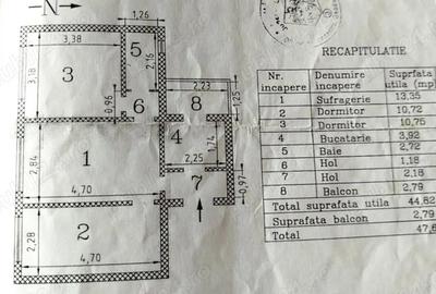 Apartament renovat, 3 camere, semidecomandat, etaj 3, zona Micro 20 - 7