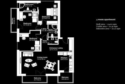 4-room apartment, modernly furnished, luxury, Primaverii area - 19
