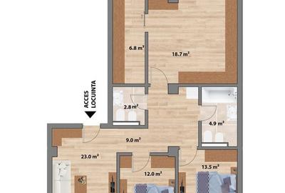 Apartament cu 4 camere în Miroslava - 18