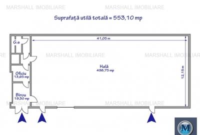 Spațiu industrial, de 553.09997558594 mp, în Sud - 7