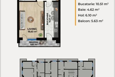 Apartament 2 camere 63mp cu 2 locuri de parcare, 3 & 4 camere bloc NOU - 4