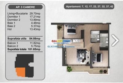 Apartament cu 3 camere decomandat în 13 Septembrie - 13