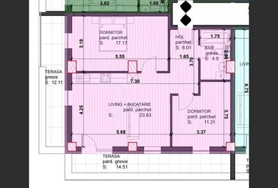 Apartament cu 3 camere semidecomandat, mobilat în Central - 2