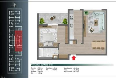 Apartament Finalizat 2 Camere | Metrou 8 Minute | 74 mp - 2