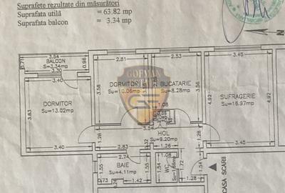 3 camere, lux, zona DACIA - Bd. Lapusneanu, balcon, 67 mp, gaze, centrala, A/C - 13