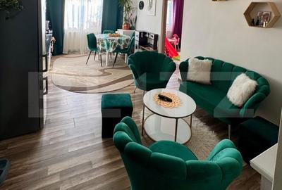 Apartament 3 camere, 52 mp + balcon, Baciu, mobilat modern, bloc nou