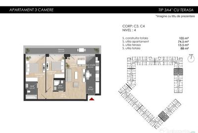 Apartament cu 3 camere semidecomandat în Vest - 4
