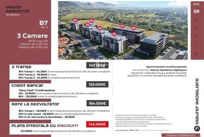 Apartament cu 3 camere decomandat în Est