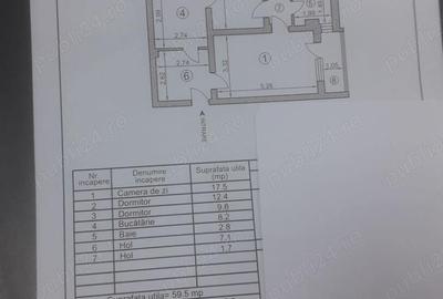 3 camere Trivale etaj 2 din4 centrala semidecomandat 65mp 79900euro - 1