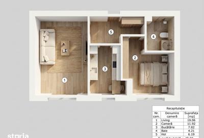 Apartament cu 2 camere decomandat în Est - 14