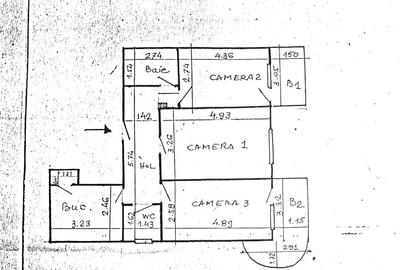 Apartament cu 3 camere decomandat în Gară