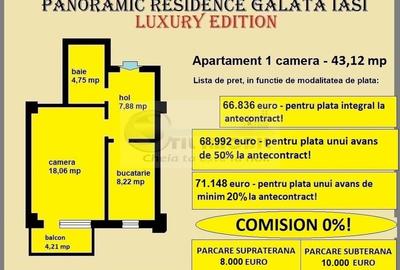 Apartament decomandat de vanzare in Iasi, Galata, 43,12 mp, bloc nou - 2