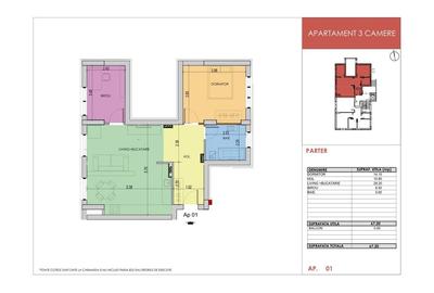 Apartament 3 Camere Open Space 67.7Mp Bloc Nou Grand Arena