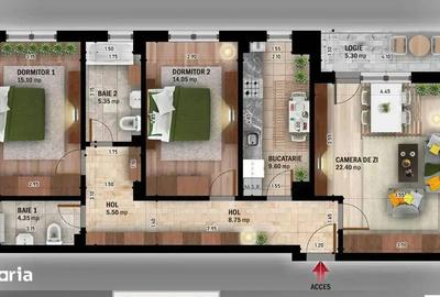 Apartament cu 3 camere în Titan - 3
