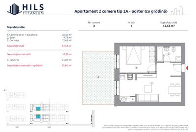 Apartament 2 camere cu gradina  HILS Titanium faza 2 | Tip 2A Parter | - 2