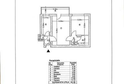 Apartament cu 2 camere decomandat în Muncii