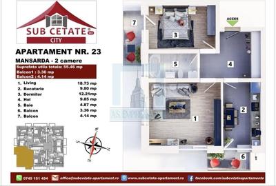 Apartament cu 2 camere decomandat, mobilat în Sânpetru - 8