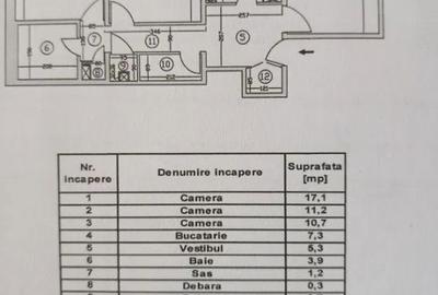 Apartament cu 3 camere decomandat în Rahova